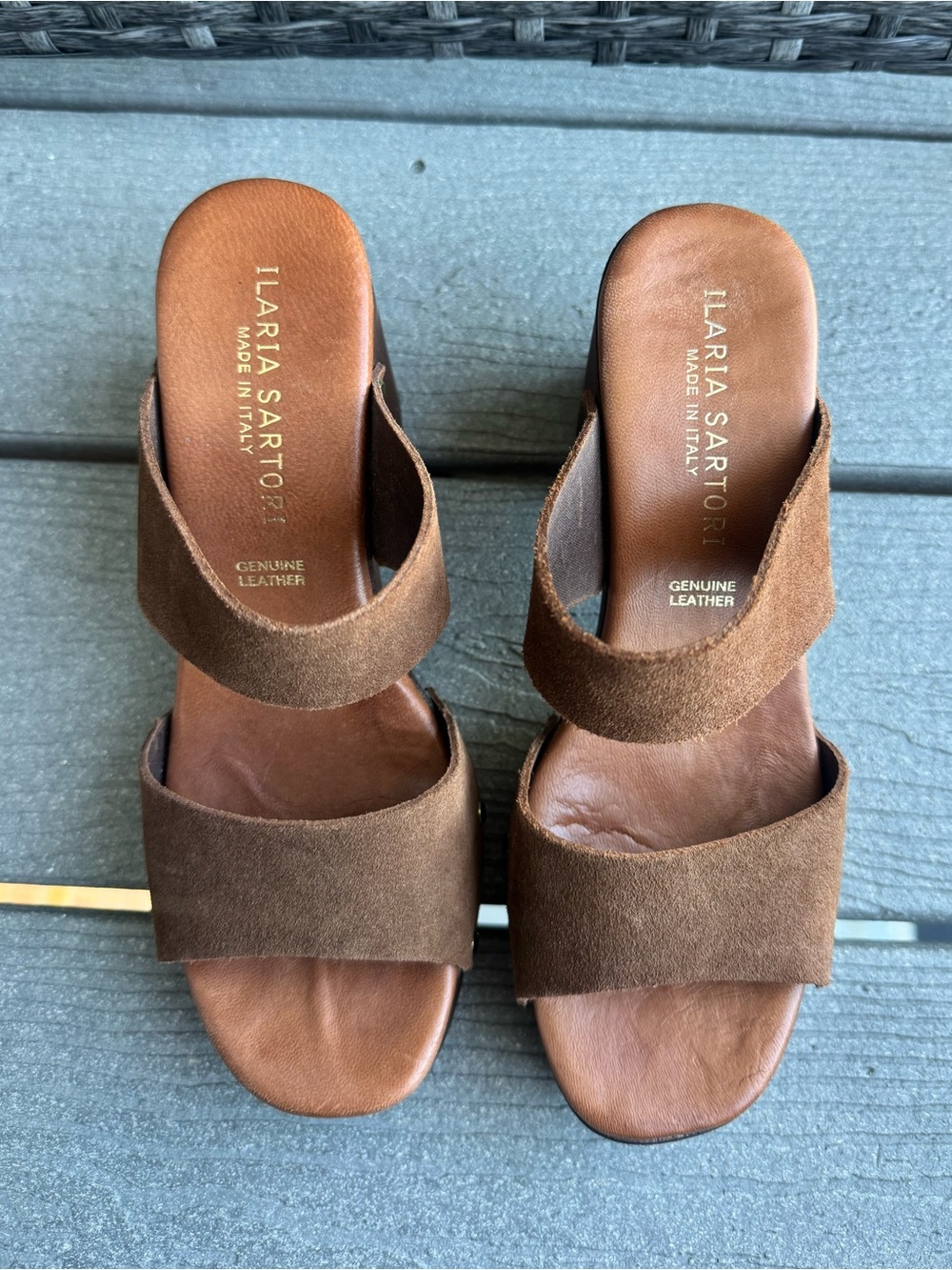 Ilaria Sartori Suede Leather Platform Heeled Sandals - Picture 5 of 11